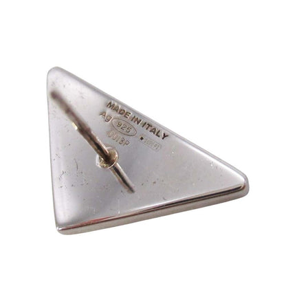 Prada Triangle Logo Stud Earrings Plate Black