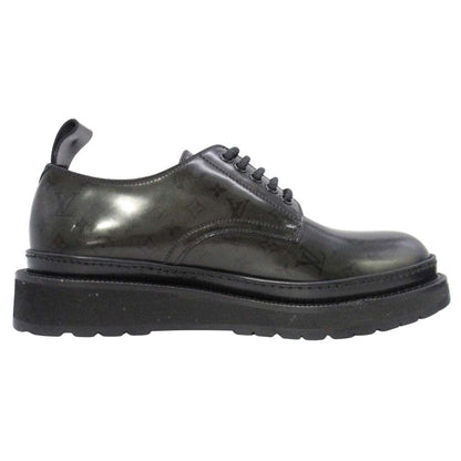 Louis Vuitton Monogram Davis Shoes Thick Sole Platform Lace Up Leather