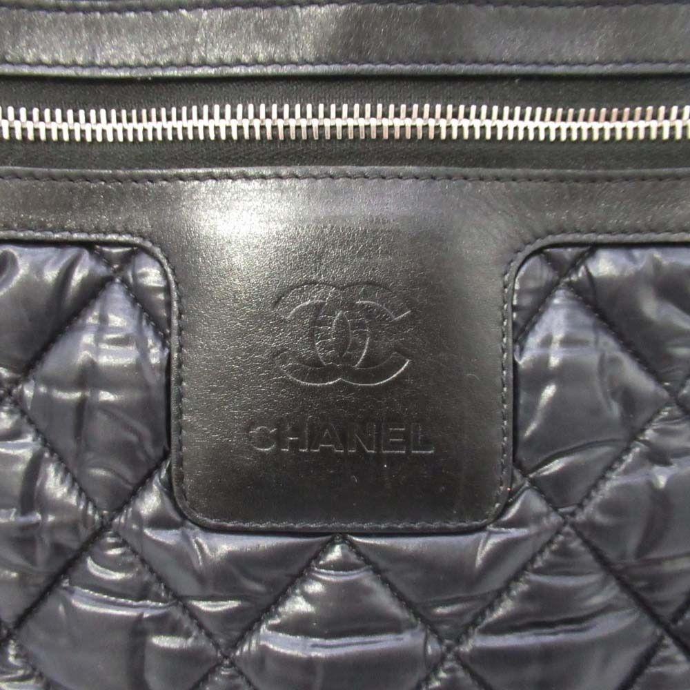 Chanel CC Logo Quilted Backpack Purse Black