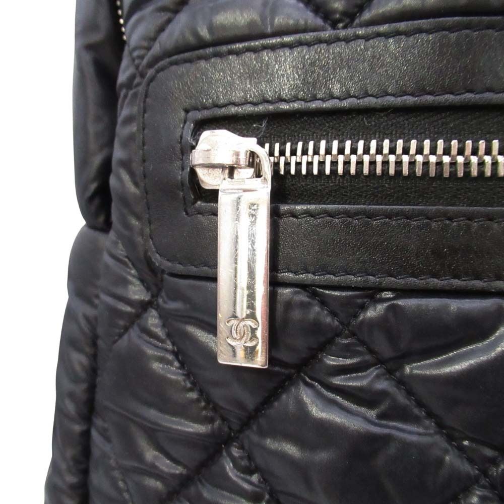 Chanel CC Logo Quilted Backpack Purse Black
