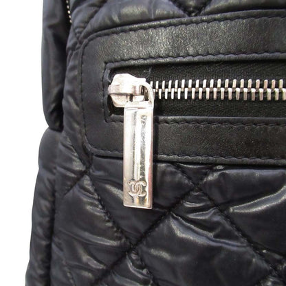 Chanel CC Logo Quilted Backpack Purse Black