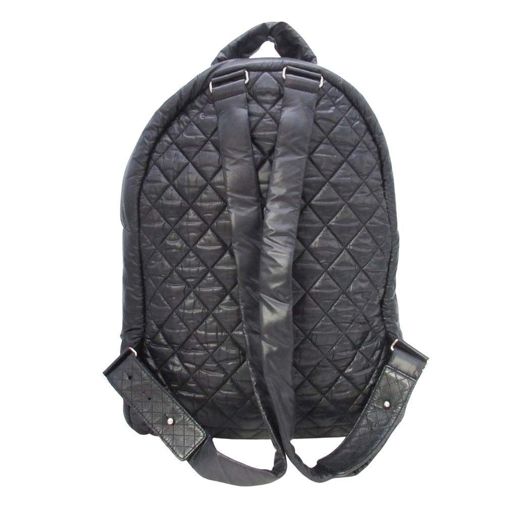 Chanel CC Logo Quilted Backpack Purse Black