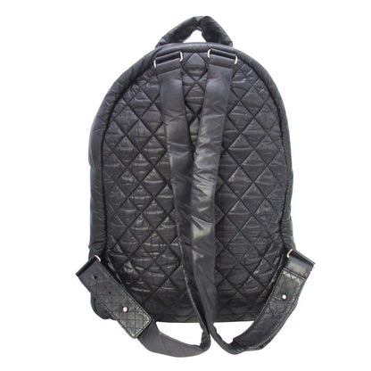Chanel CC Logo Quilted Backpack Purse Black