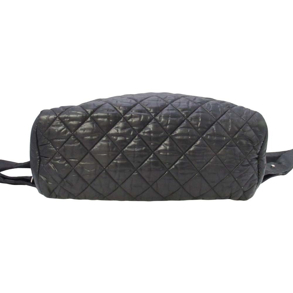 Chanel CC Logo Quilted Backpack Purse Black