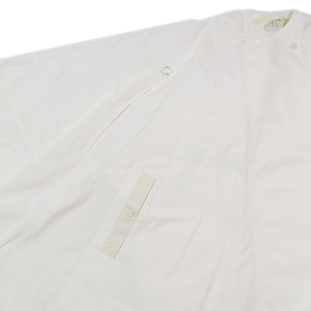 Hermes Poncho Cape Coat Jacket Long Nylon Switch Cotton 34 White