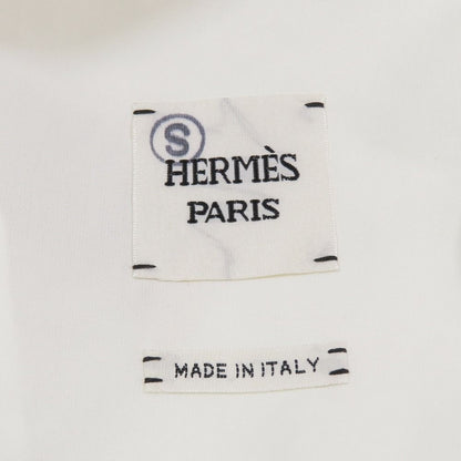 Hermes Poncho Cape Coat Jacket Long Nylon Switch Cotton 34 White