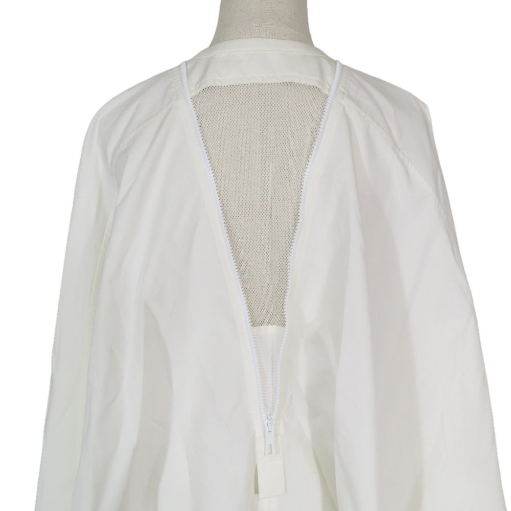 Hermes Poncho Cape Coat Jacket Long Nylon Switch Cotton 34 White