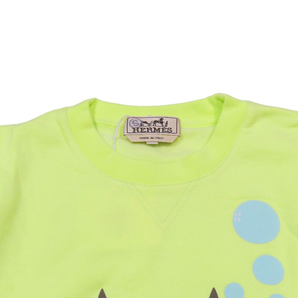 Hermes Scub'h Sweatshirt Pullover Top Brushed Lining XS Neon Yellow