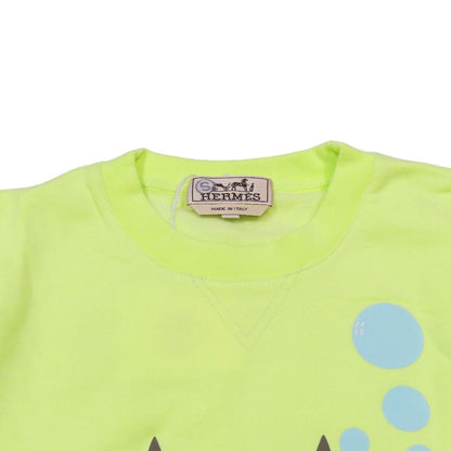 Hermes Scub'h Sweatshirt Pullover Top Brushed Lining XS Neon Yellow