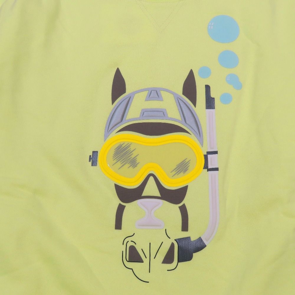 Hermes Scub'h Sweatshirt Pullover Top Brushed Lining XS Neon Yellow