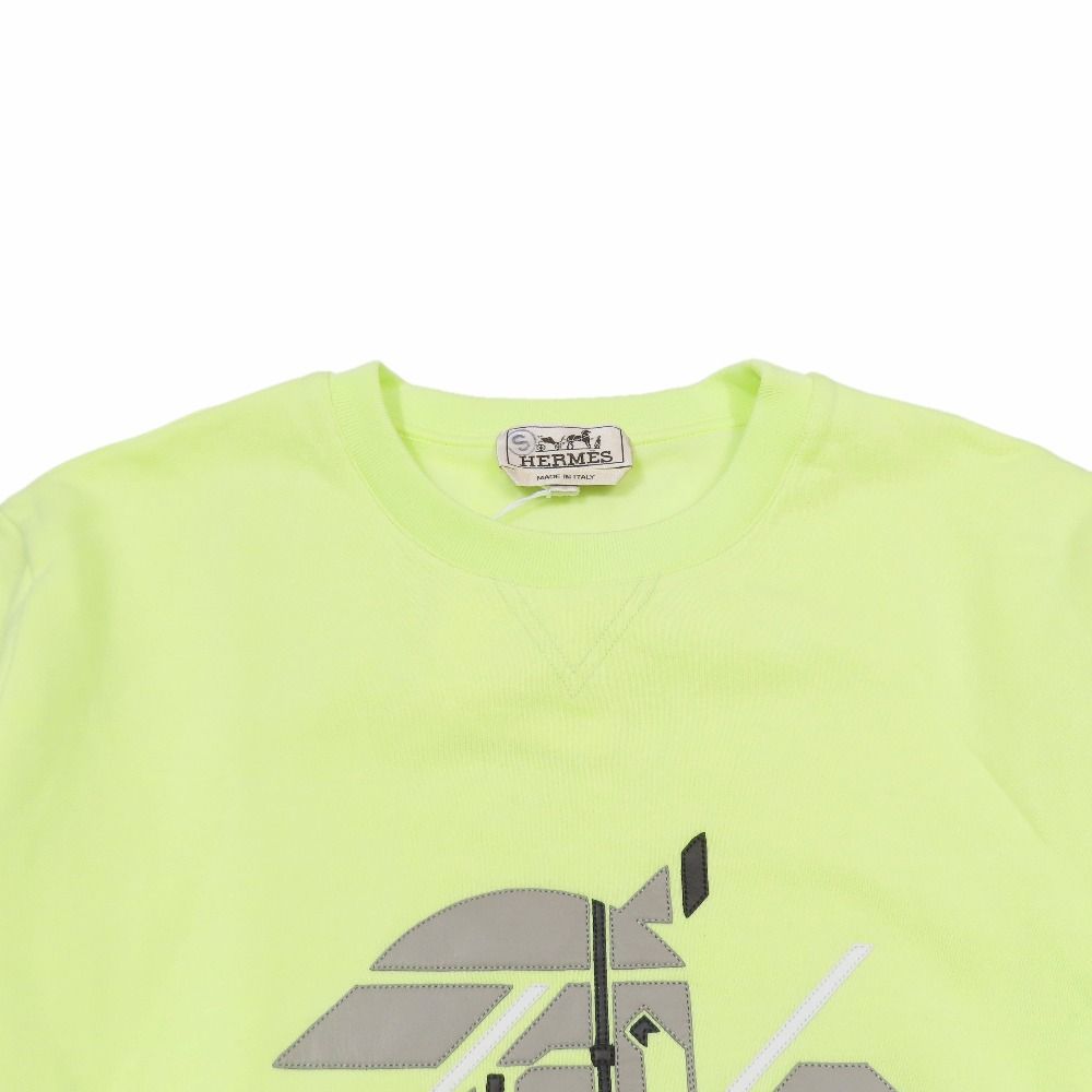 Hermes Chevaux en Symetrie Sweatshirt Shirt Brushed Lining Sheepskin Trim