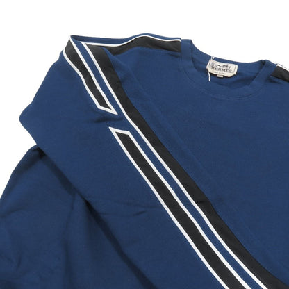 Hermes Run Sweatshirt Shirt Hline Brushed Lining Top Side Line Trainers M Blue