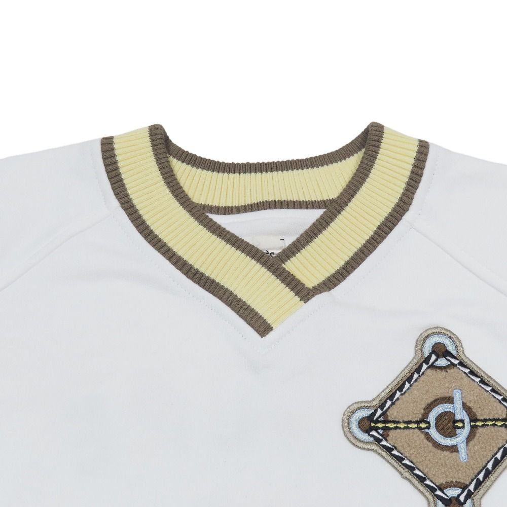 Hermes Figure Artistic Sweatshirt Trainers V-neck Patch Embroidery 42 White
