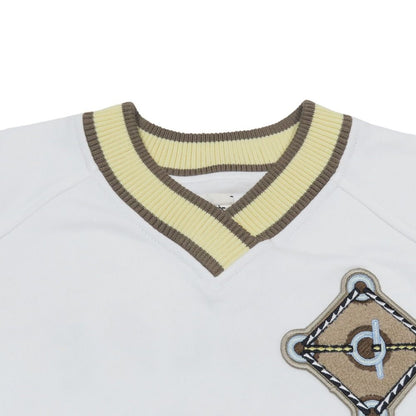 Hermes Figure Artistic Sweatshirt Trainers V-neck Patch Embroidery 42 White