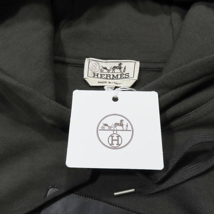 Hermes Etriers Decales Armor Detail Leather Patch Hoodie Sweatshirt Brushed