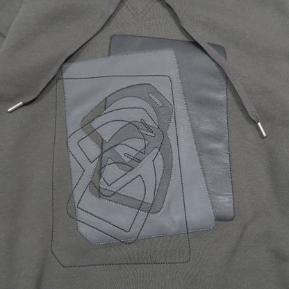 Hermes Etriers Decales Armor Detail Leather Patch Hoodie Sweatshirt Brushed