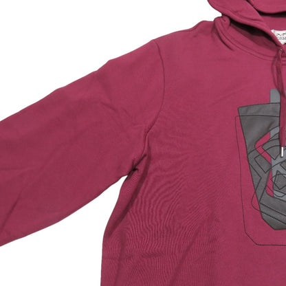 Hermes Etriers Decales Armor de Carre Leather Patch Hoodie Brushed Lining Wine
