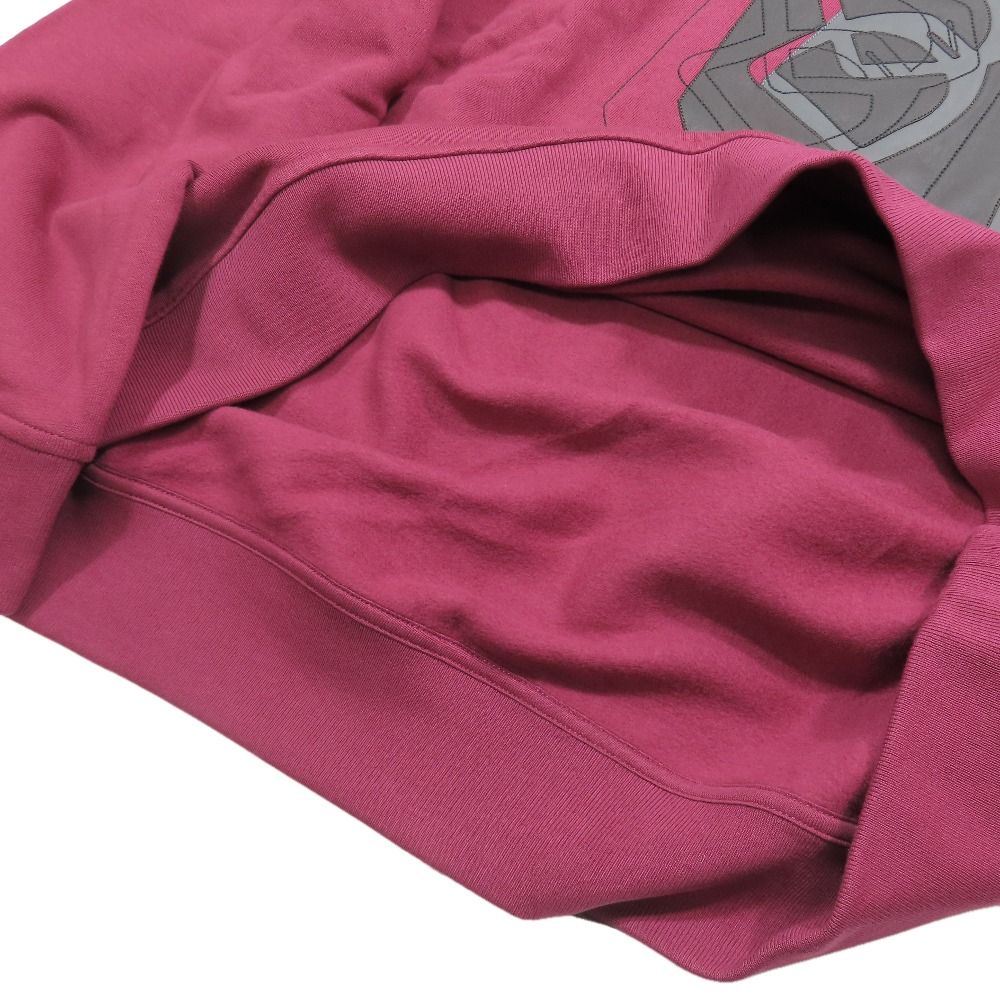 Hermes Etriers Decales Armor de Carre Leather Patch Hoodie Brushed Lining Wine