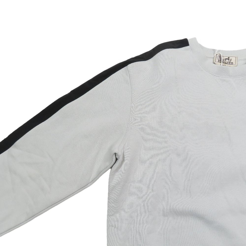 Hermes Run Sweatshirt Shirt Hline Brushed Lining Top Side Line XS Light Blue