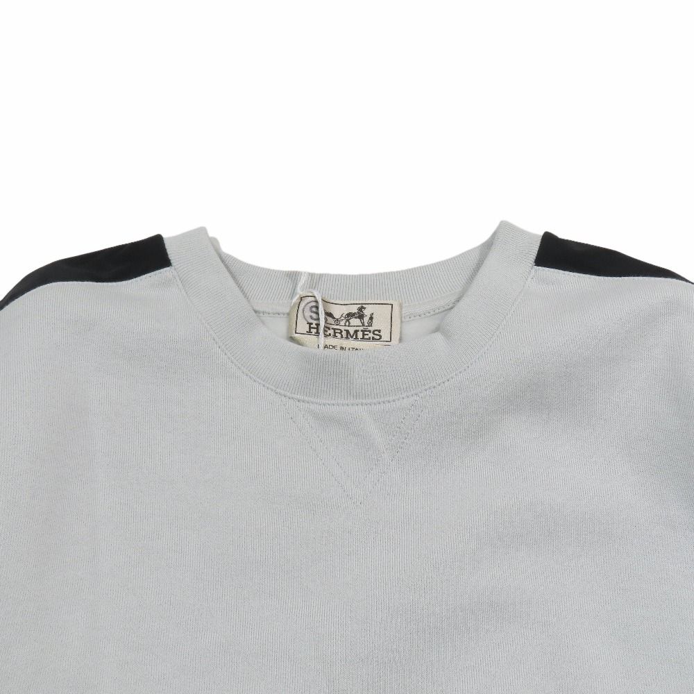 Hermes Run Sweatshirt Shirt Hline Brushed Lining Top Side Line XS Light Blue