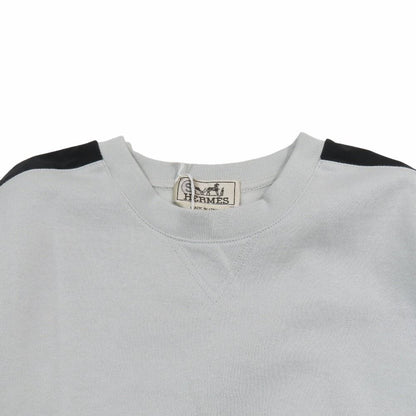 Hermes Run Sweatshirt Shirt Hline Brushed Lining Top Side Line XS Light Blue