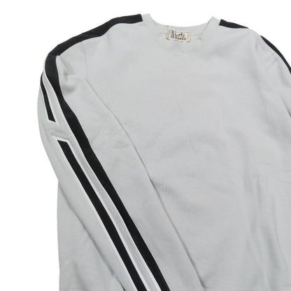 Hermes Run Sweatshirt Shirt Hline Brushed Lining Top Side Line XS Light Blue