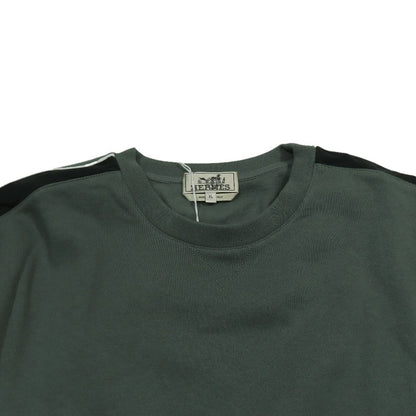 Hermes Run Sweatshirt Shirt Hline Brushed Lining Top Side Line XL Dark Green