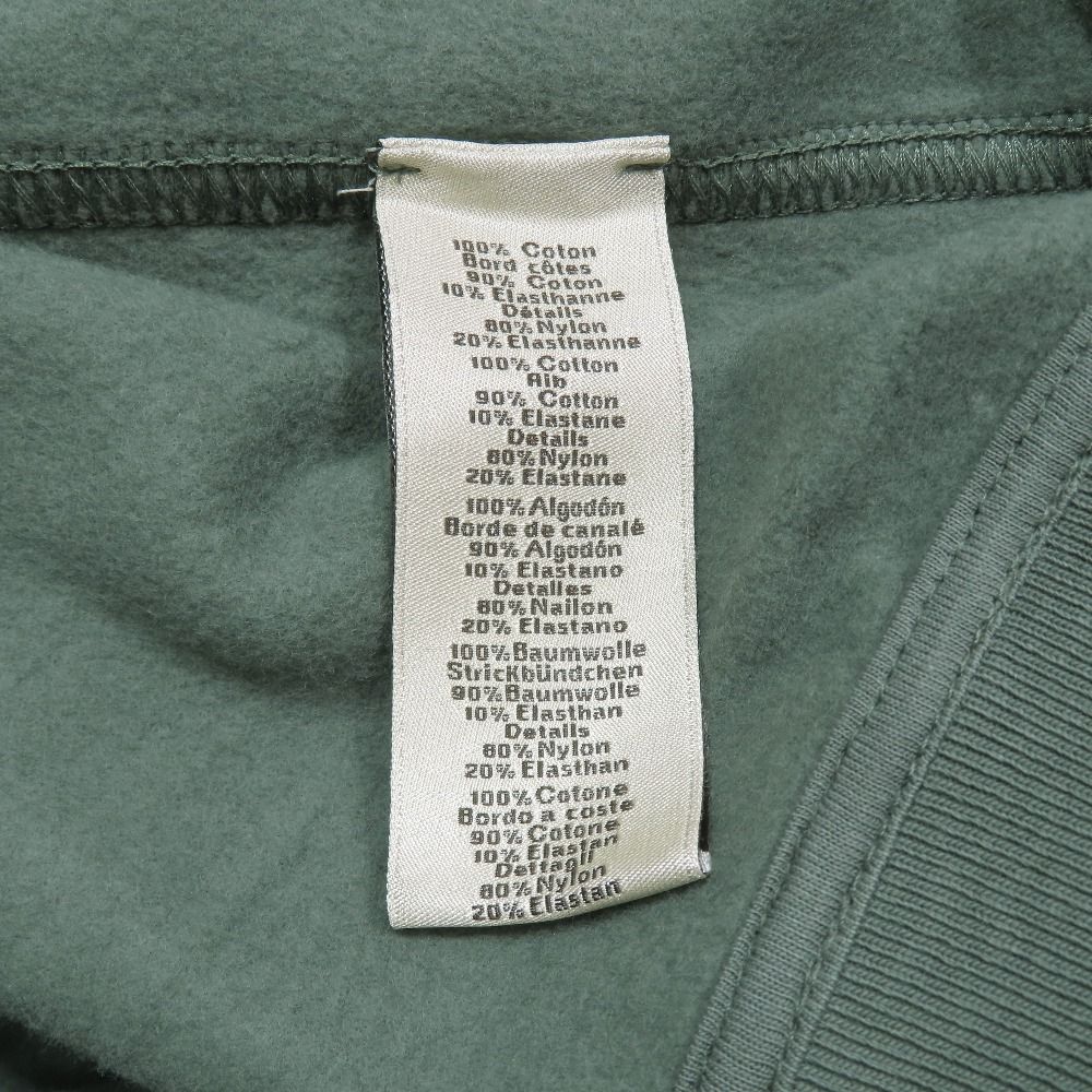Hermes Run Sweatshirt Shirt Hline Brushed Lining Top Side Line XL Dark Green