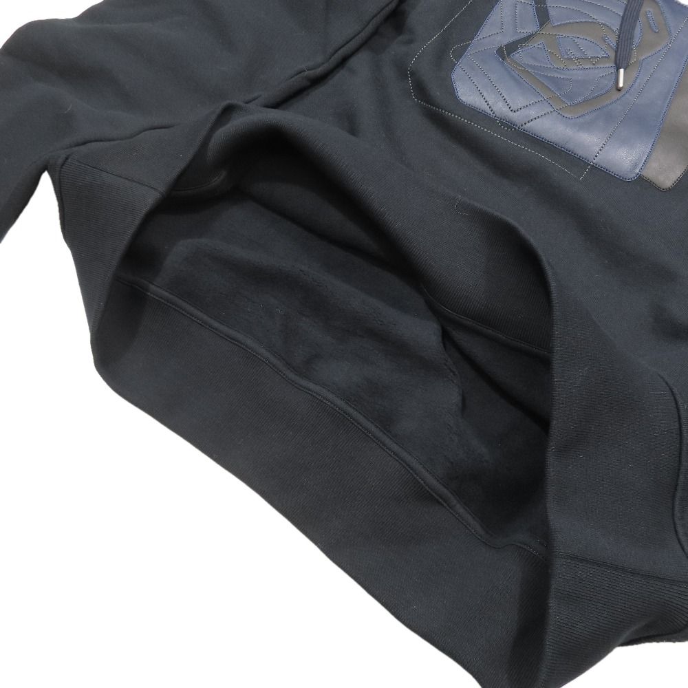Hermes Etriers Decales Armor Detail Leather Patch Hoodie Sweatshirt Brushed