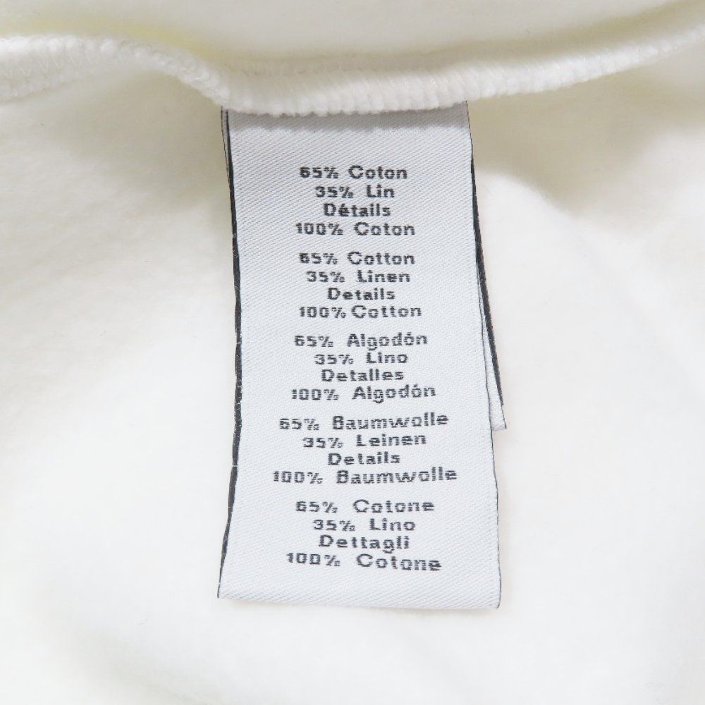 Hermes Switch Cotton Linen Hoodie Sweatshirt Pullover Brushed Lining S White