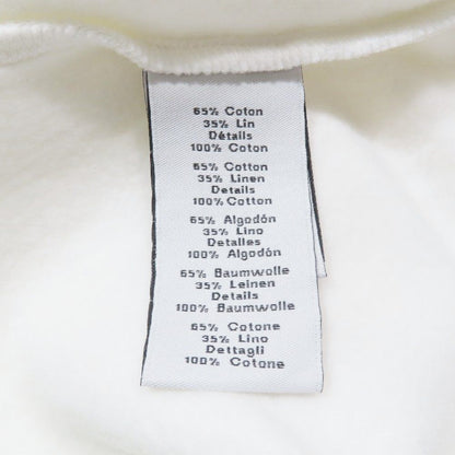 Hermes Switch Cotton Linen Hoodie Sweatshirt Pullover Brushed Lining S White