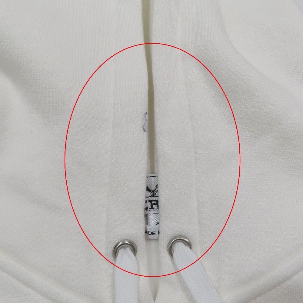 Hermes Switch Cotton Linen Hoodie Sweatshirt Pullover Brushed Lining S White