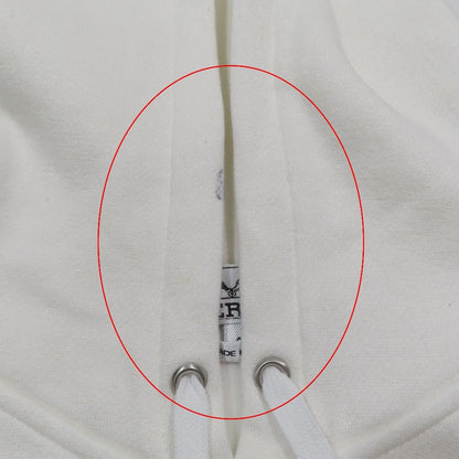 Hermes Switch Cotton Linen Hoodie Sweatshirt Pullover Brushed Lining S White