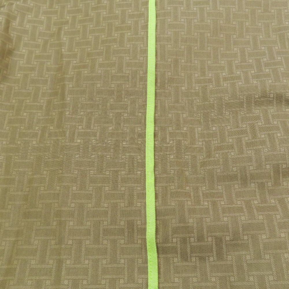 Hermes Mosaique Mosaic Motif Long Coat Stand Collar Unlined Belt 34 Beige