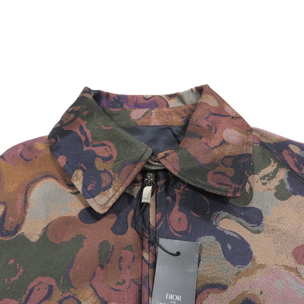 Dior Peter Doig Camouflage Batting Bomber Jacket 46 Multicolor