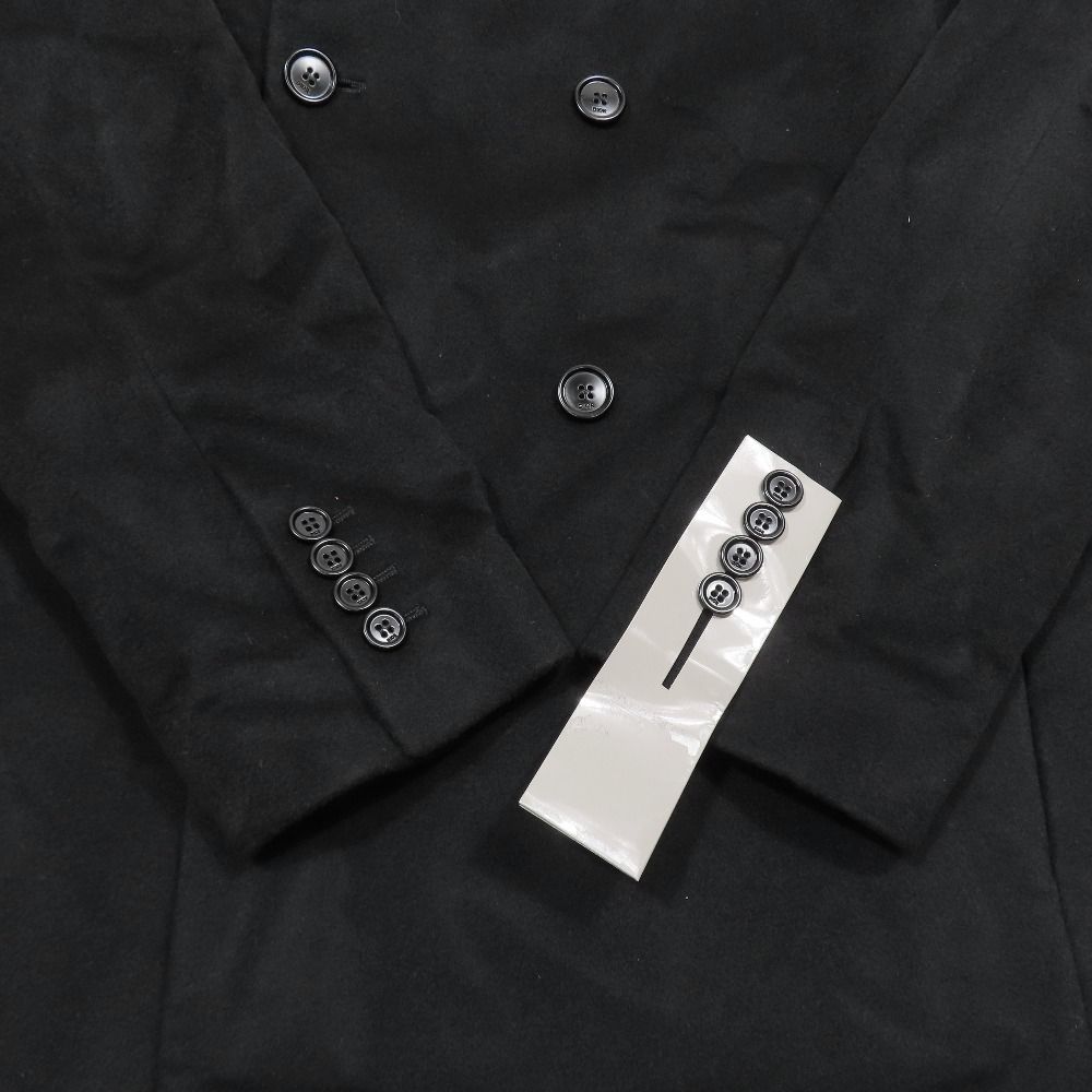 Dior Homme Fall Double Breasted Chesterfield Coat Logo Strap Long Cashmere 48
