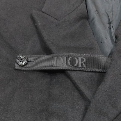 Dior Homme Fall Double Breasted Chesterfield Coat Logo Strap Long Cashmere 48