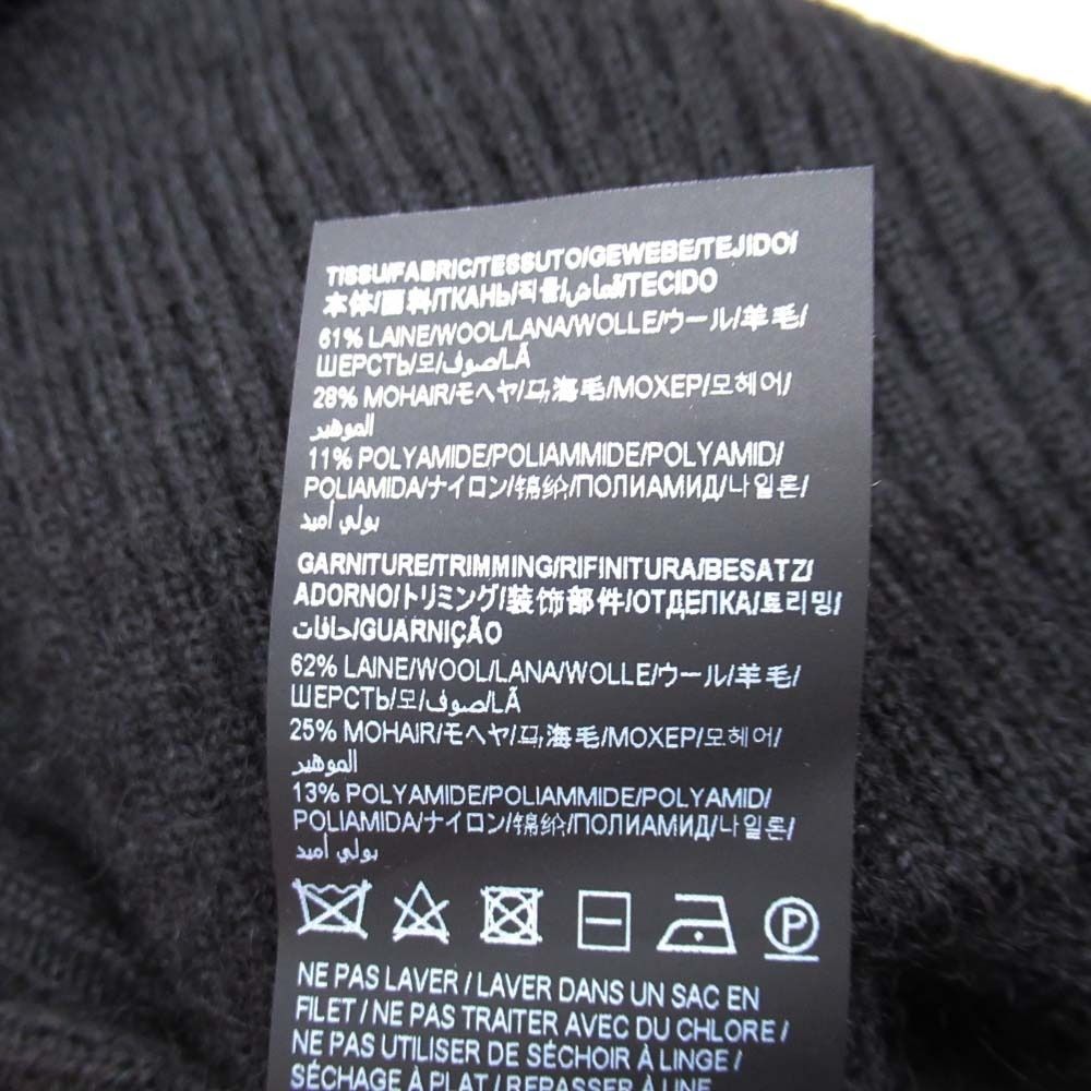 Saint Laurent Paris Wool Mohair Open Knit Turtleneck Sweater S Black