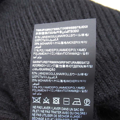 Saint Laurent Paris Wool Mohair Open Knit Turtleneck Sweater S Black