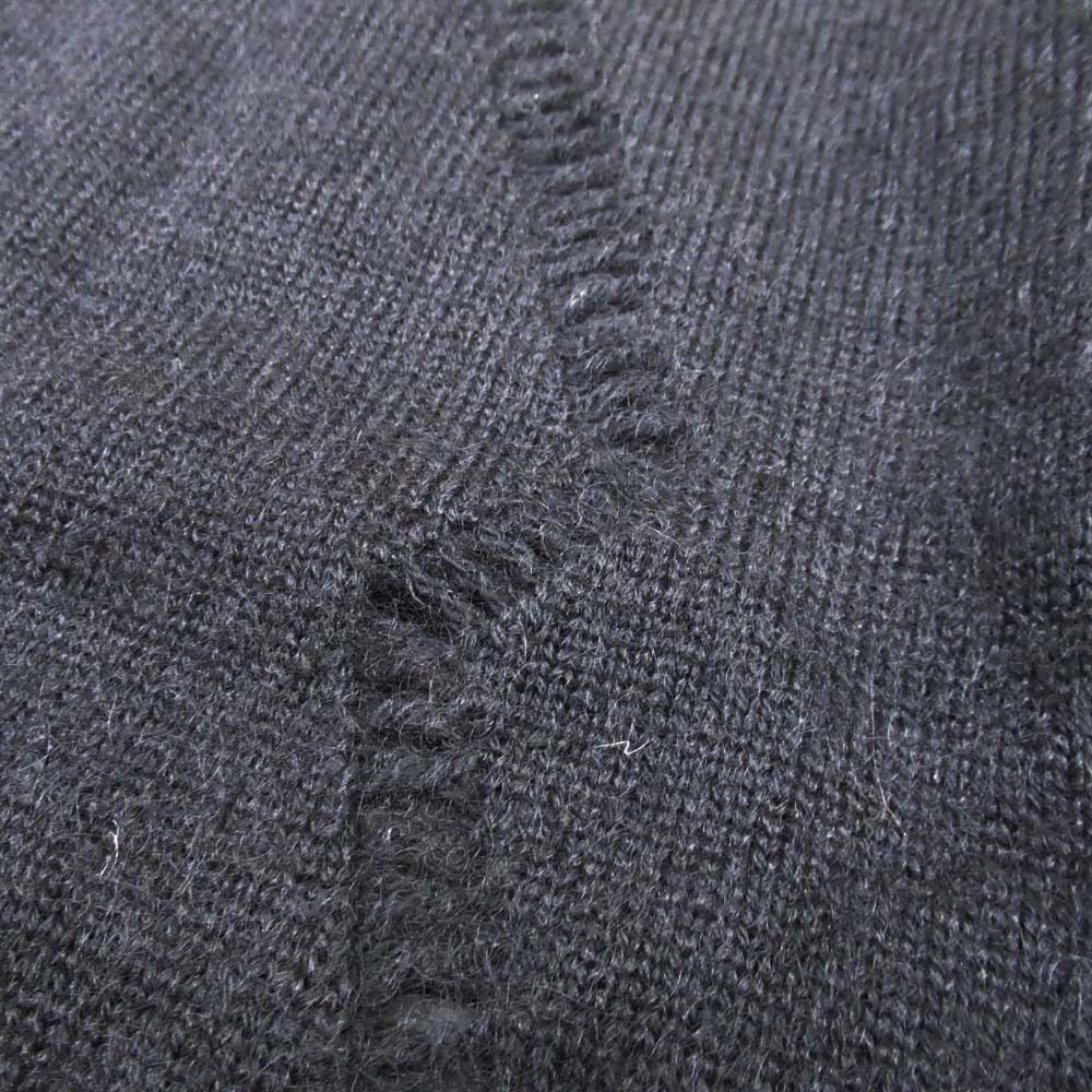 Saint Laurent Paris Wool Mohair Open Knit Turtleneck Sweater S Black