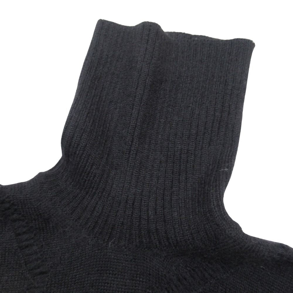 Saint Laurent Paris Wool Mohair Open Knit Turtleneck Sweater S Black