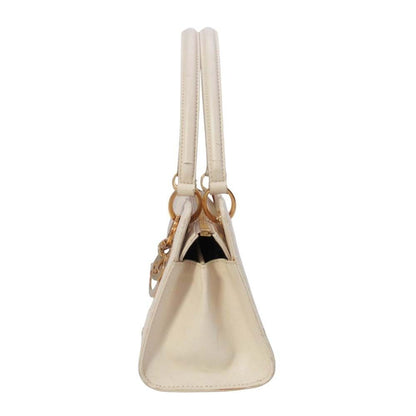 Dior Horizontal Lady Handbag Logo Charm Cannage Bag Beige