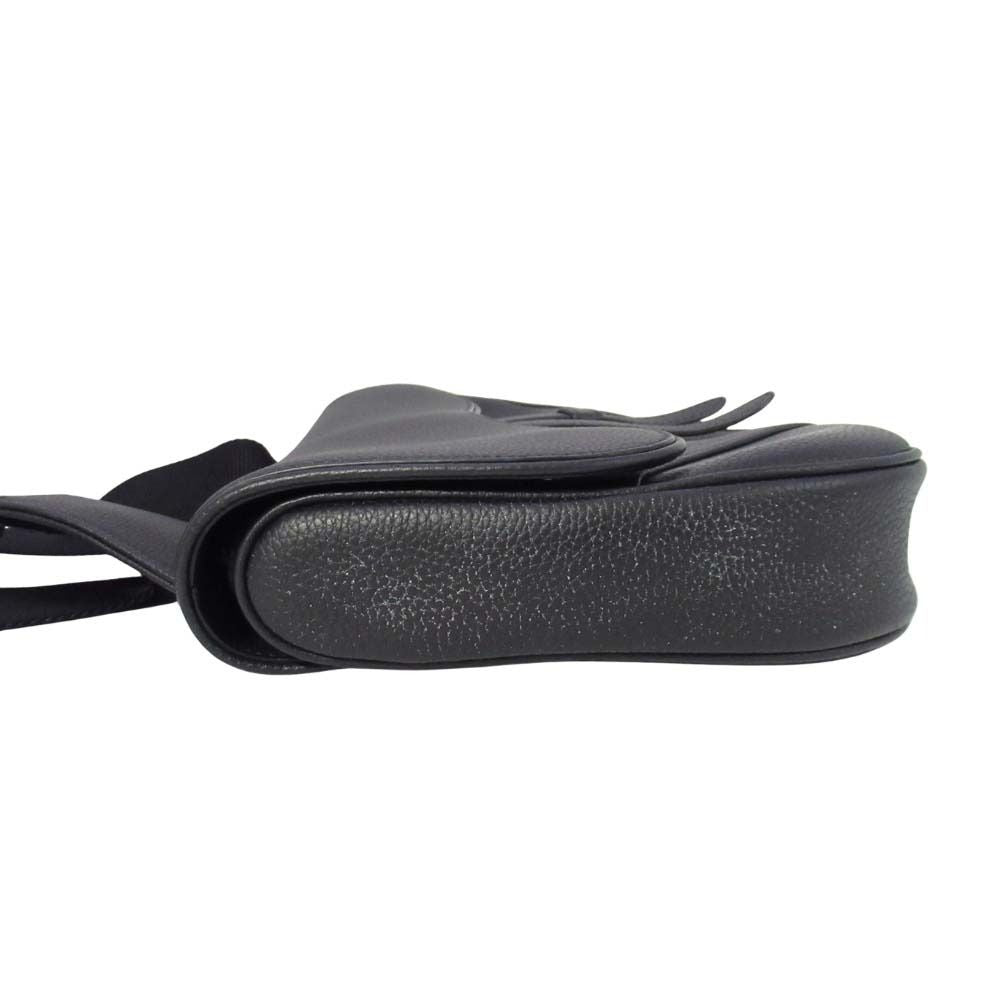 Dior Saddle Bag Crossbody Gray Calfskin Purse Black
