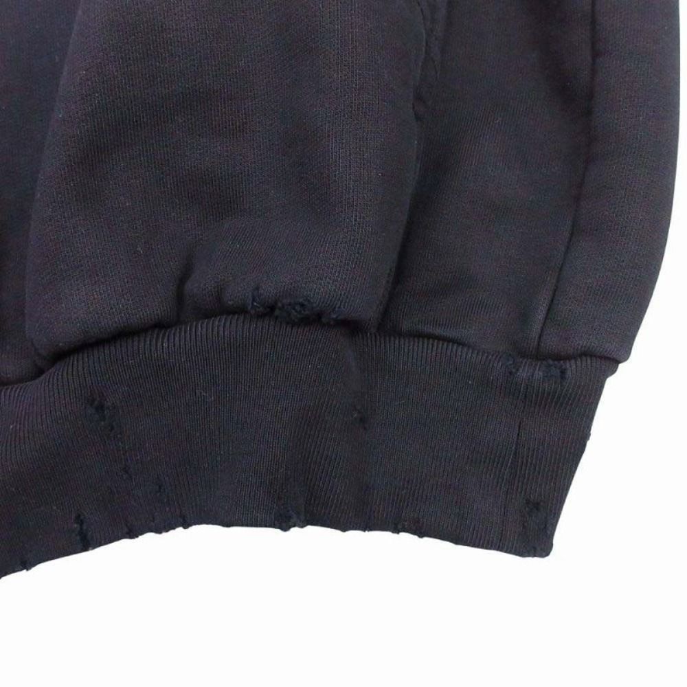 Balenciaga Valentine CD Hoodie Sweatshirt Distressed L Black