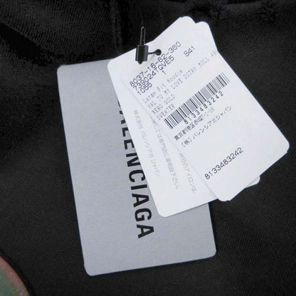 Balenciaga Valentine CD Hoodie Sweatshirt Distressed L Black