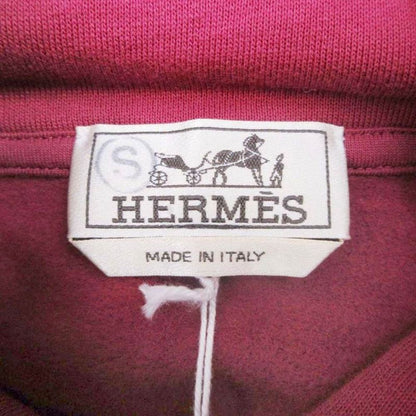 Hermes Etriers Decales Armor Detail Leather Patch Hoodie Brushed Lining S Red