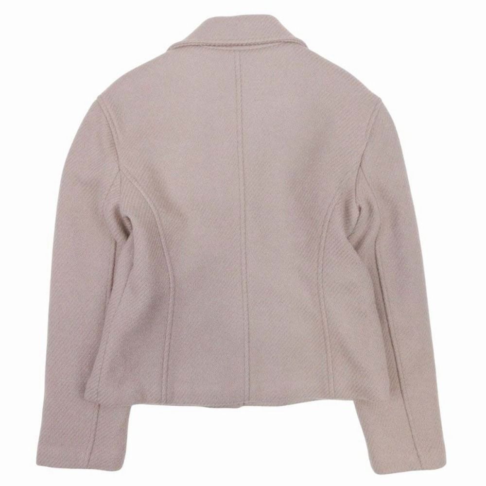 Hermes Cashmere 100% Double Riders Jacket Coat Medle 38 Beige