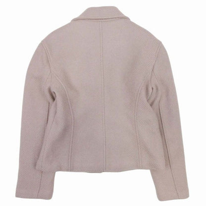 Hermes Cashmere 100% Double Riders Jacket Coat Medle 38 Beige