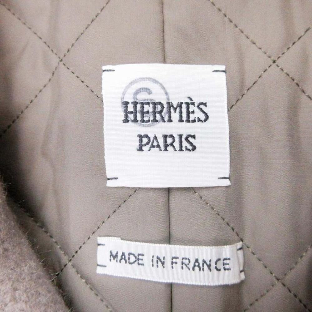 Hermes Cashmere 100% Double Riders Jacket Coat Medle 38 Beige