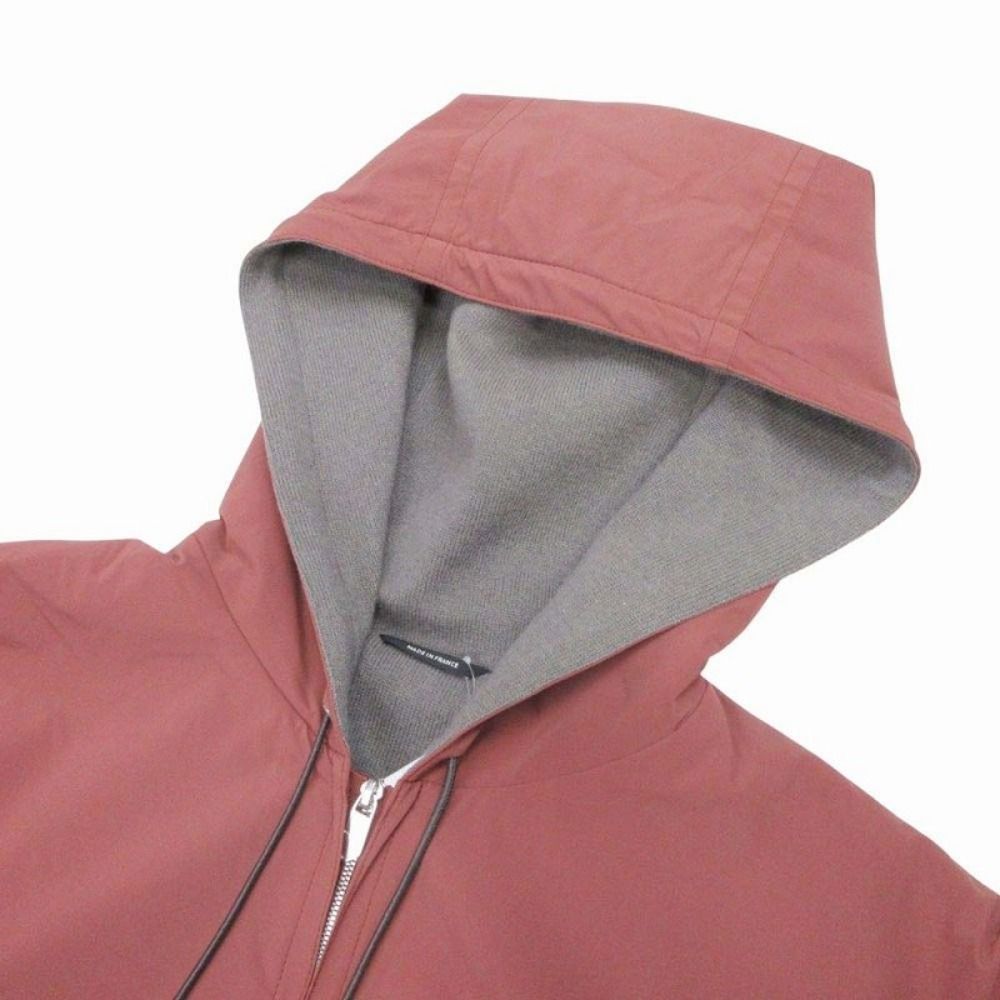 Hermes Nylon Hoodie Outer Hooded Cashmere Lining 50 Brown